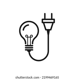 Icono vectorial de luz bombilla. Iluminación Lámpara eléctrica. Electricidad, brillo. Ilustración vectorial de icono de bombilla. modificable por color