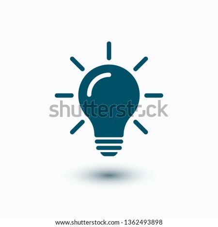 Bulb light vector icon. Lighting Electric lamp. Electricity, shine. Light Bulb icon vector, isolated on background. 