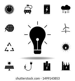 bulb, lightning, energy icon . Set of alternative energy illustrations icons. Can be used for web, logo, mobile app, UI, UX