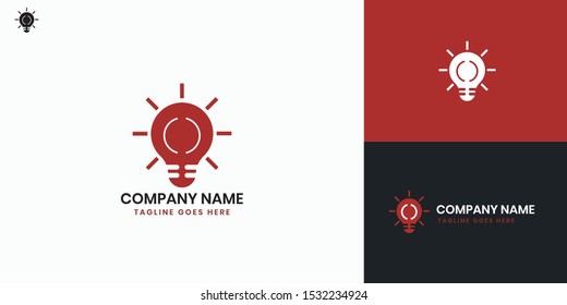 Bulb Lights logo - All elements on this template are editable with vector software, suitable for Ideas and Solutions Logo