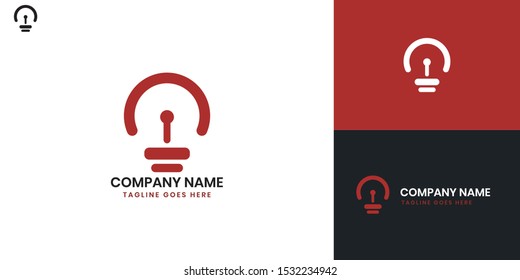 Bulb Lights logo - All elements on this template are editable with vector software, suitable for Ideas and Solutions Logo