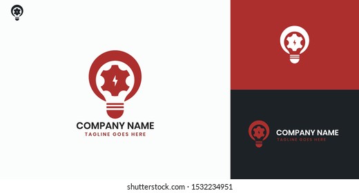 Bulb Lights logo - All elements on this template are editable with vector software, suitable for Ideas and Solutions Logo