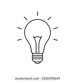Bulb line art vector design, perfect for creative and minimalist concepts in digital illustrations.