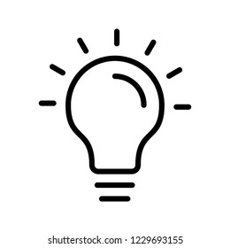 Bulb Line Black Icon