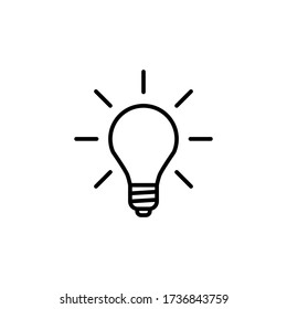 Bulb line icon. Idea and light, lamp symbol. logo. Outline design editable stroke. For yuor design. Stock - Vector illustration