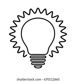 Bulb line icon. Shining light bulb with rays. Suitable for idea, invention or discovery concept sign. Vector Illustration