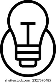 Bulb Line Icon - Single Icon, Vector 