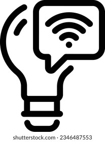 
Icono de línea de bombilla - Icono único, vector 