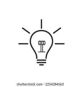 bulb line icon vector design template web
