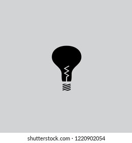 Bulb line icon vector isolated on gray background.