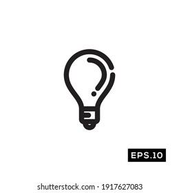 Bulb Line Icon Vector. Lamp Symbol Vector
