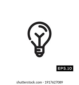 Bulb Line Icon Vector. Lamp Symbol Vector