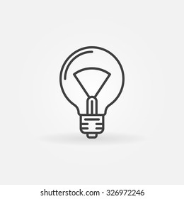 Bulb line icon - vector minimal idea or lightbulb thin line logo