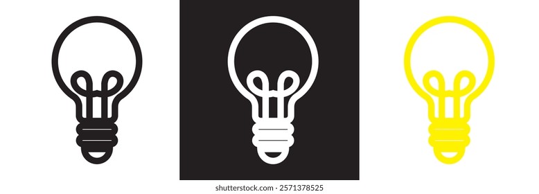 Bulb line icons for website, apps and UI. Premium set of bulb thin line icons. isolated on white and black background. vector illustration. EPS 10 