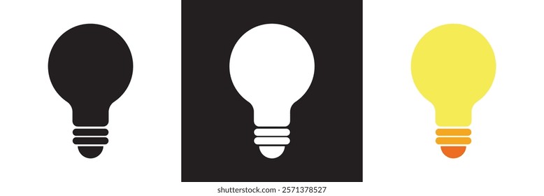 Bulb line icons for website, apps and UI. Premium set of bulb thin line icons. isolated on white and black background. vector illustration. EPS 10 