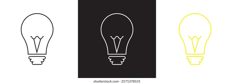Bulb line icons for website, apps and UI. Premium set of bulb thin line icons. isolated on white and black background. vector illustration. EPS 10 