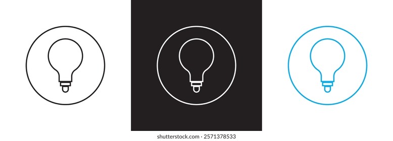 Bulb line icons for website, apps and UI. Premium set of bulb thin line icons. isolated on white and black background. vector illustration. EPS 10 