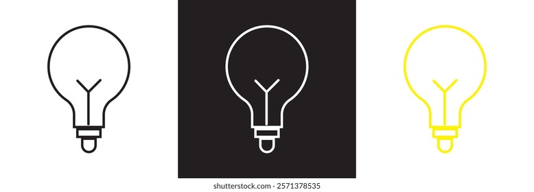 Bulb line icons for website, apps and UI. Premium set of bulb thin line icons. isolated on white and black background. vector illustration. EPS 10 