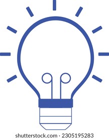 Vektor-Vektorsymbol der Bulb-Linie in blauer Farbe mit transparentem Hintergrund.