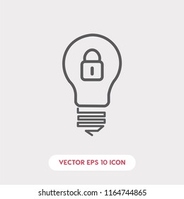Bulb with locked vector icon