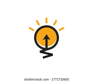Icono de vector inteligente de flecha de logotipo de bombilla 