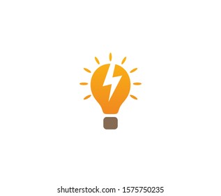Bulb logo bolt thunder vector 