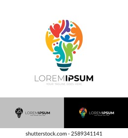 Bulb logo with charity design charity, colorful style