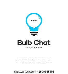 Bulb Logo, Chat Bulb Idea logo template vector