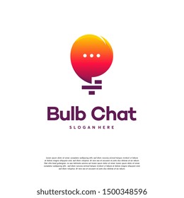 Bulb Logo, Chat Bulb Idea logo template vector