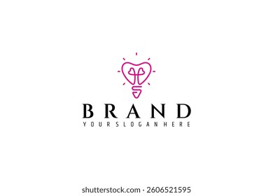 bulb logo with combination of teeth in design