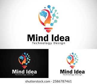 bulb logo creative health mind design concept smart technology molecule connect genetics