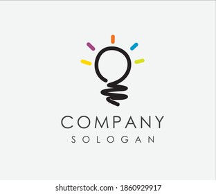 Idea de diseño de logotipo de Ilustración creativa en bombilla