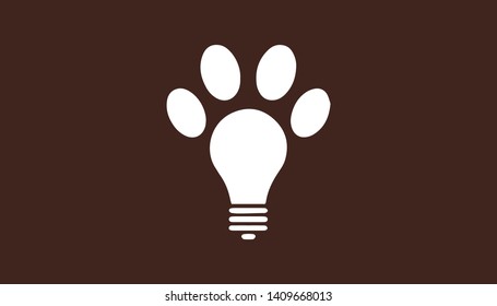 Bulb logo in creative minimalist style. Vector illustration for bulb and foot logo