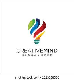 Bulb Logo Design Colorful Vector