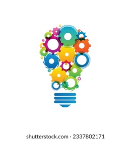 bulb logo design in multi color led