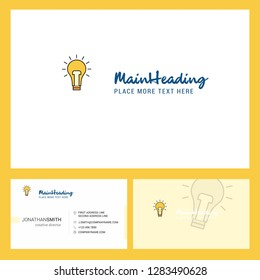 Bulb  Logo design with Tagline & Front and Back Busienss Card Template. Vector Creative Design
