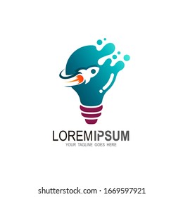 Bulb logo, Education logo with rocket design