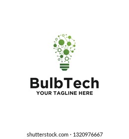 Bulb logo idea design concept of digital gradient color symbol and icon lamp vector. Smart idea logo used for studio, professional and agency.