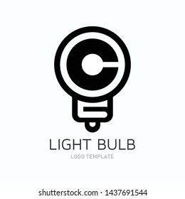 Bulb logo idea design concept of digital symbol and icon lamp vector. Smart idea logo used for studio, professional and agency.