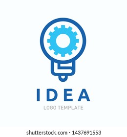 Bulb logo idea design concept of digital symbol and icon lamp vector. Smart idea logo used for studio, professional and agency.