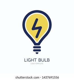 Bulb logo idea design concept of digital symbol and icon lamp vector. Smart idea logo used for studio, professional and agency.