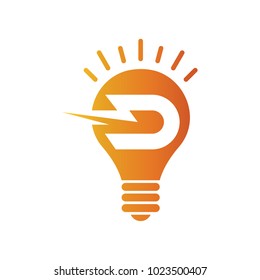 Bulb Logo With Letter D