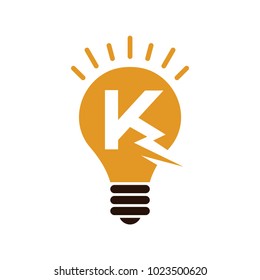 Bulb Logo With Letter K