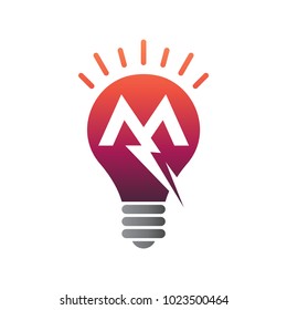Bulb Logo With Letter M
