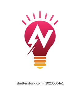 Bulb Logo With Letter N