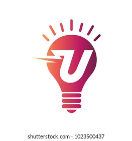 Bulb Logo With Letter U