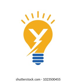 Bulb Logo With Letter Y