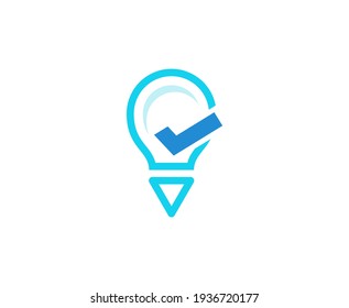 Bulb logo light check mark vector 