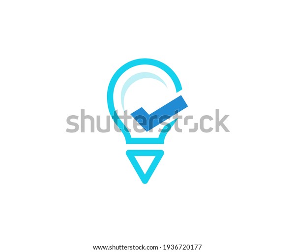 Bulb Logo Light Check Mark Vector Stock Vector (Royalty Free) 1936720177