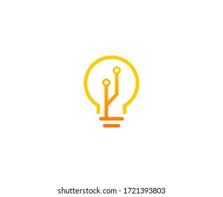 Bulb logo tech vector icon 